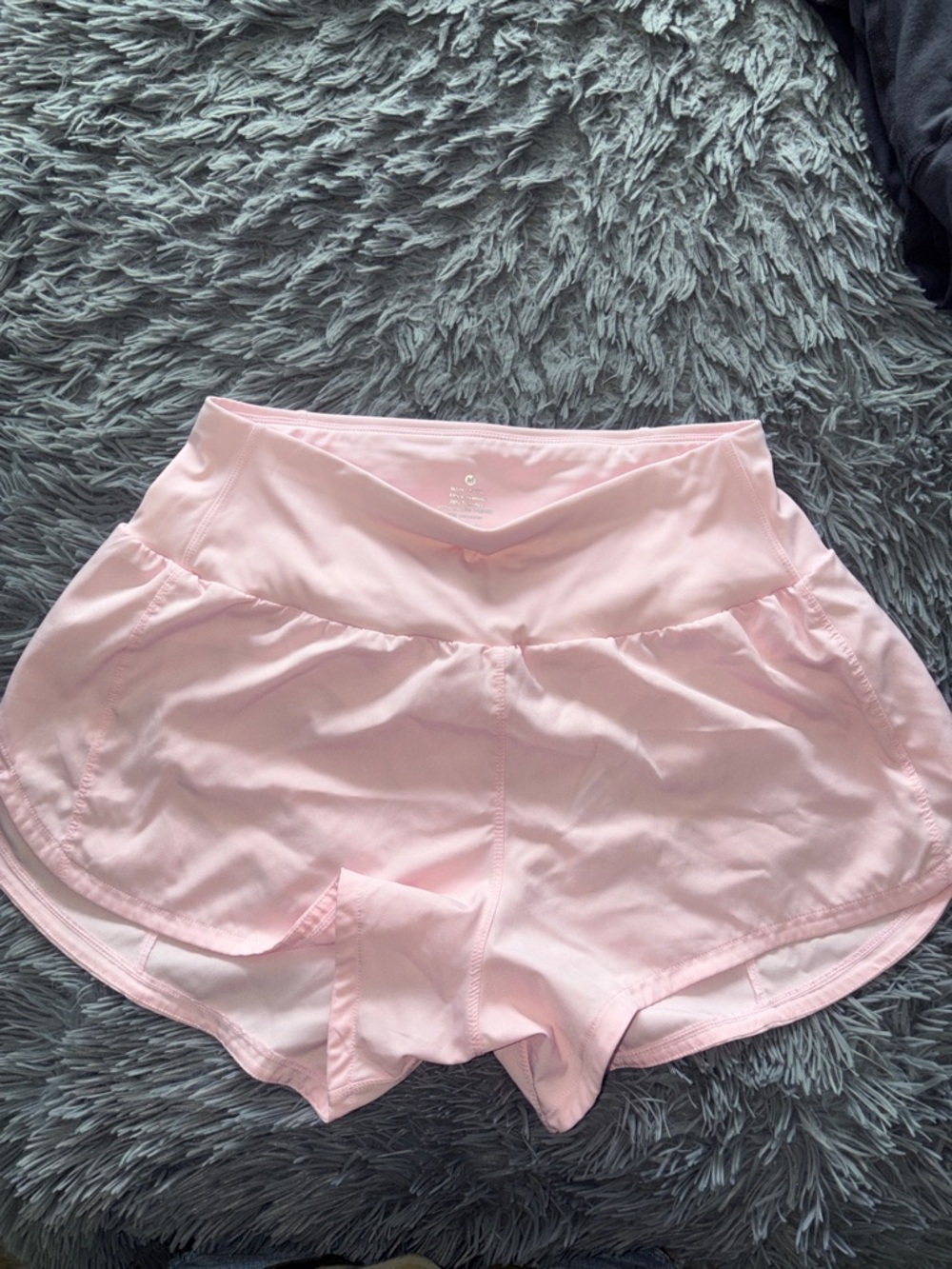Light Pink Women's Athletic Shorts with High-Waist Comfort